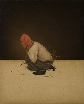 Alex Ball, Hermit, oil on linen, 2009, 27x22cm