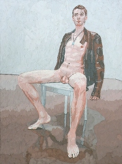 Ichiro Irie, Lucas from Sarah Lucas series, poster putty on panel, 60x46cm, 2008
